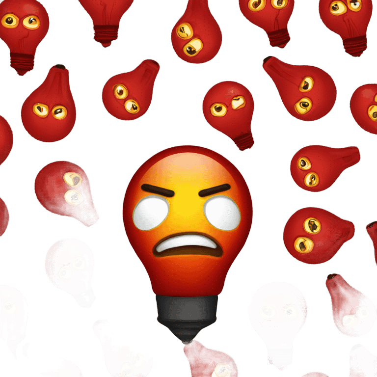 A red bulb angry emoji