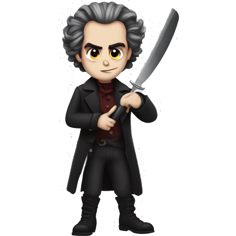 Sweeney Todd with a blade emoji