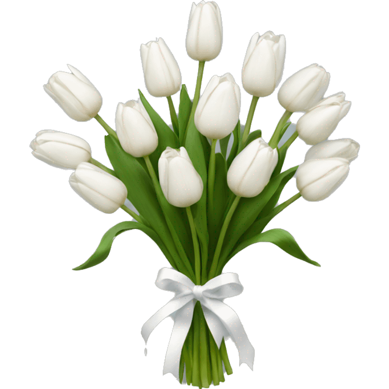 white tulip bouquet  emoji