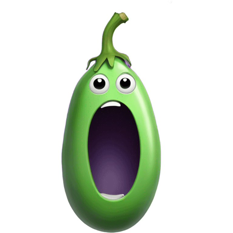 Eggplant with green air coming from around it stinking emoji