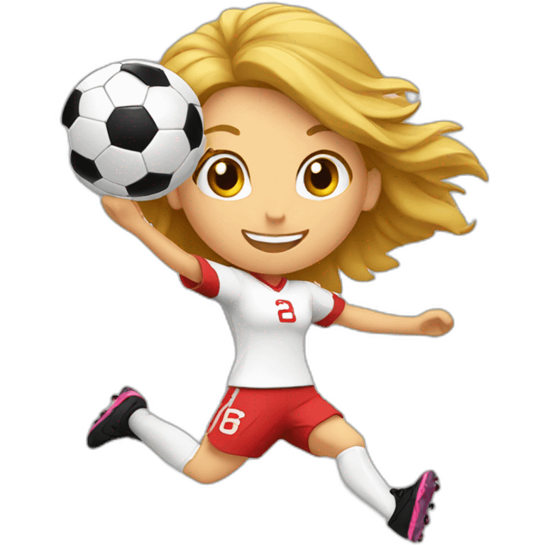 English female soccer player jumping emoji