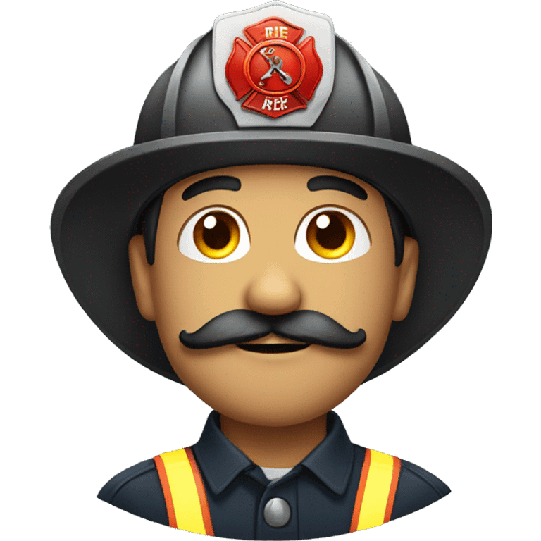 firefighter with mustache emoji