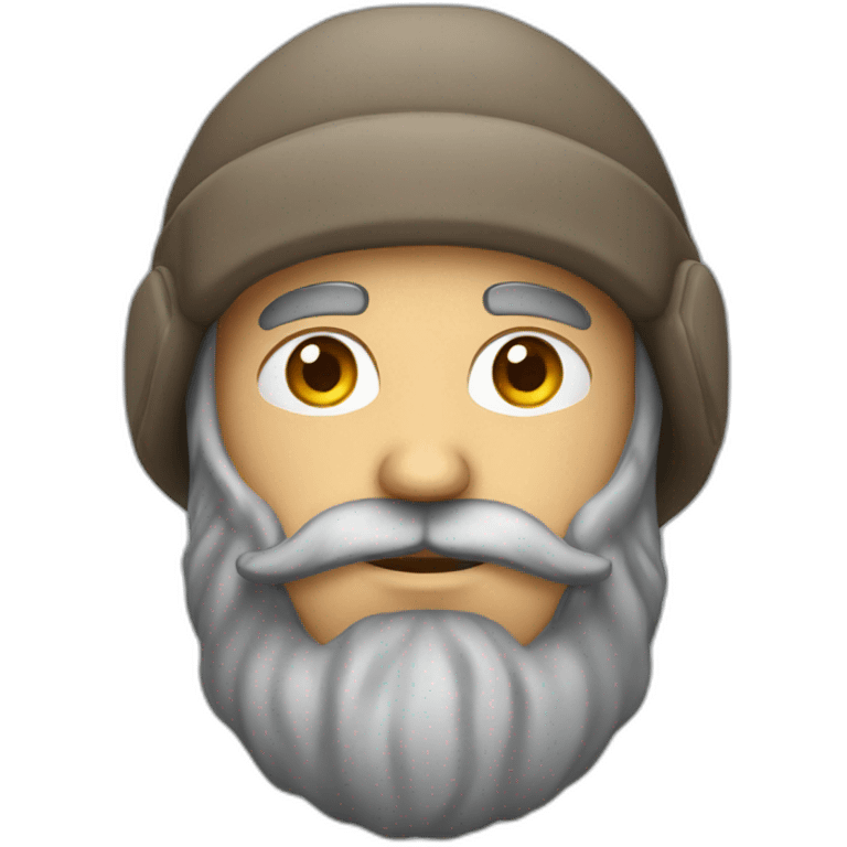 bearded guy wearing winter hat with ear flaps emoji