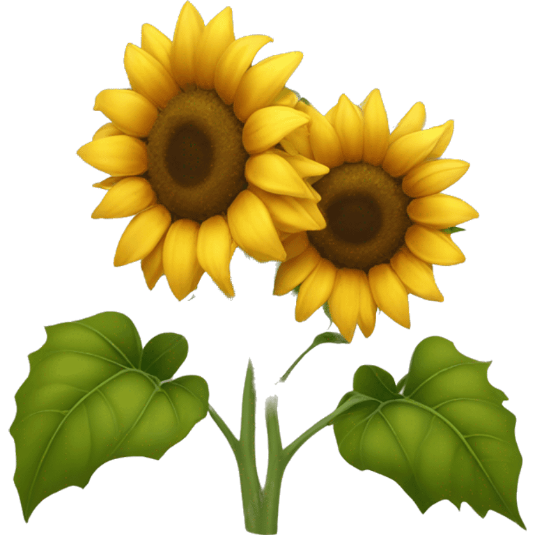 Two sunflowers in love emoji