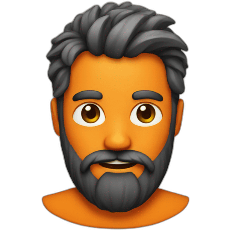 Bearded orange emoji