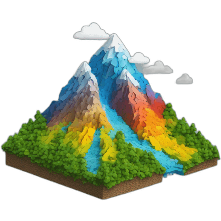 Mountain made of puzzle parts autism colours emoji