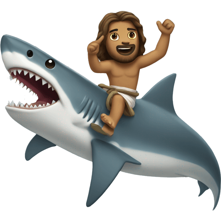 Jesus riding shark emoji