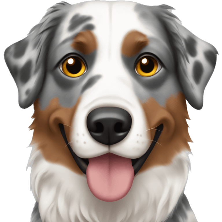 Bald man with Merle Australian shepherd emoji