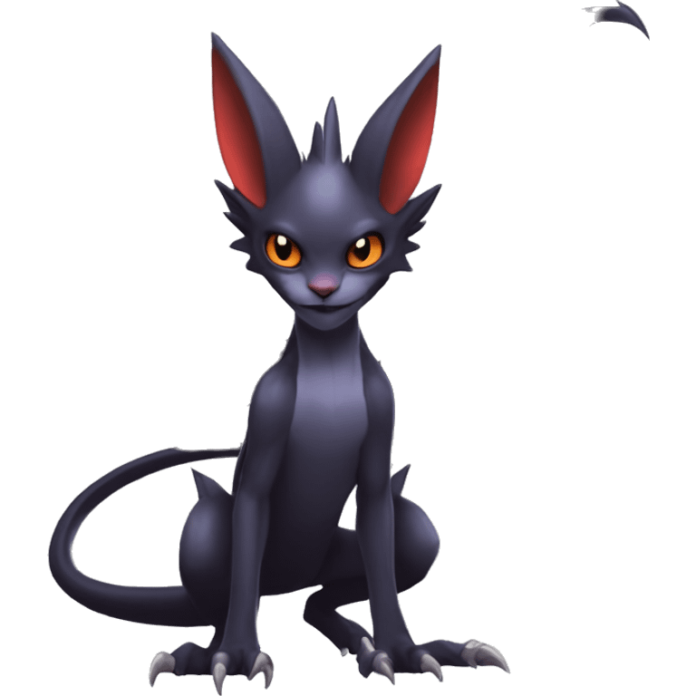  Kawaii Edgy Cool Vampiric Beautiful Noivern-Nargacuga-Litten with big Bat Ears full body emoji