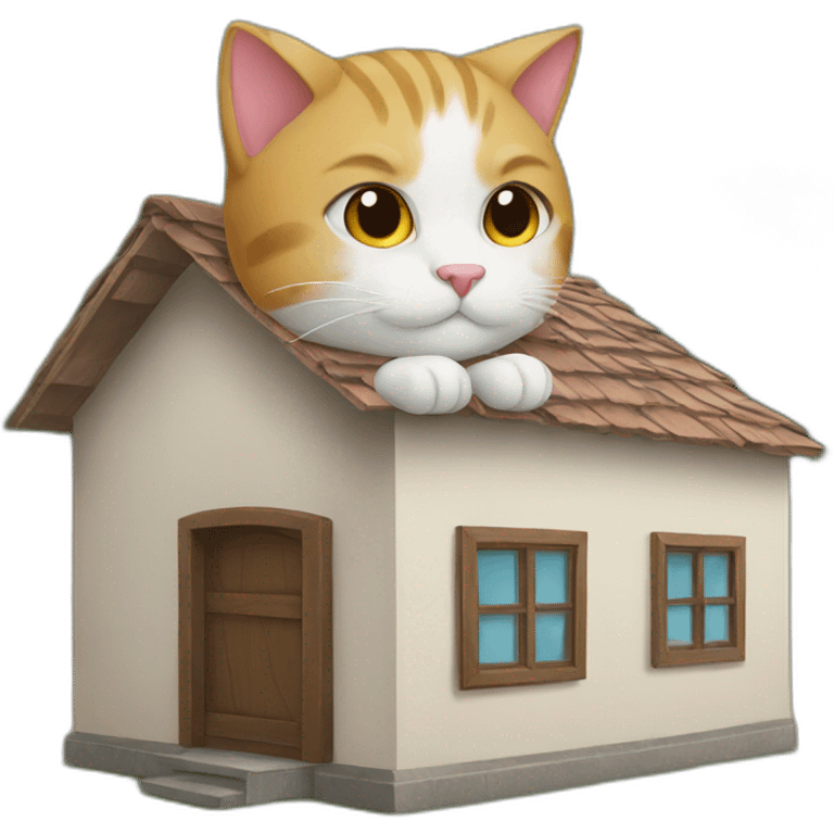 Cat on a house emoji