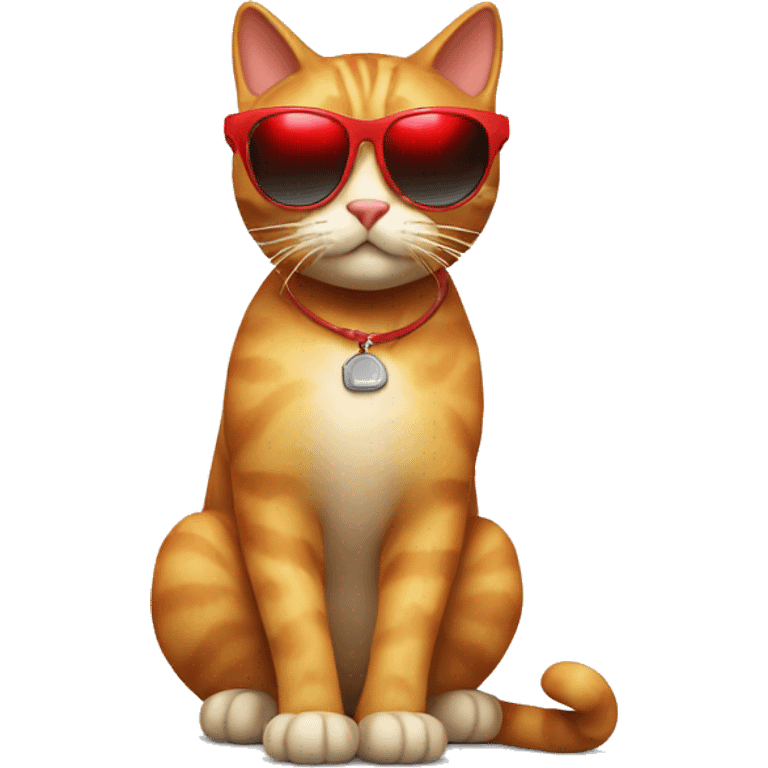 Cat with a sunglasses red emoji