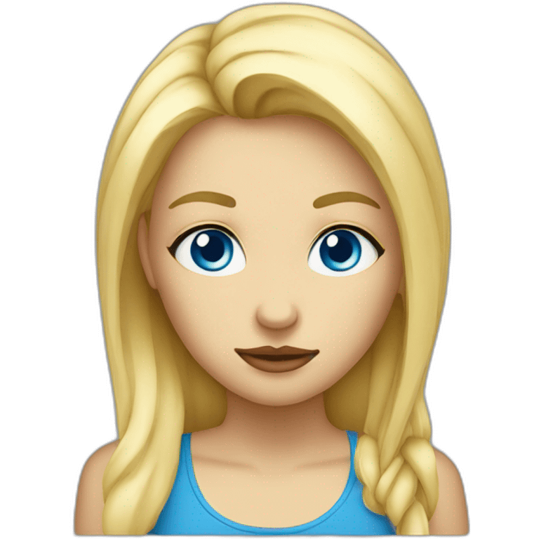 Sceptical blue eyed blonde girl emoji