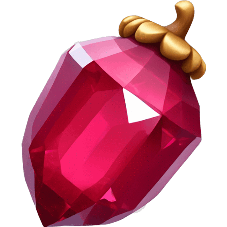 sparkling Ruby Acorn like diamond emoji