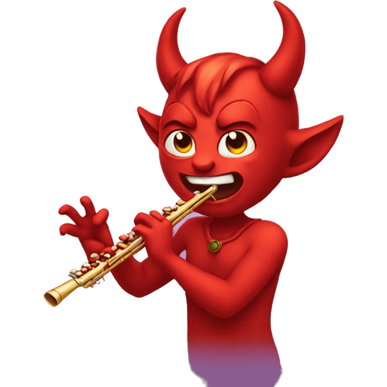 devil playing flute emoji