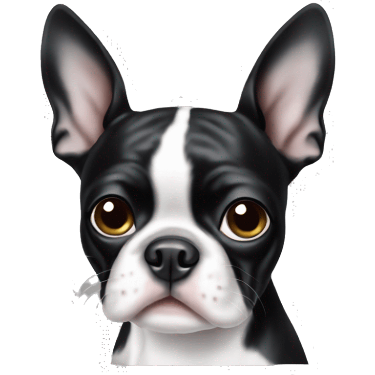 boston terrier black and white  emoji