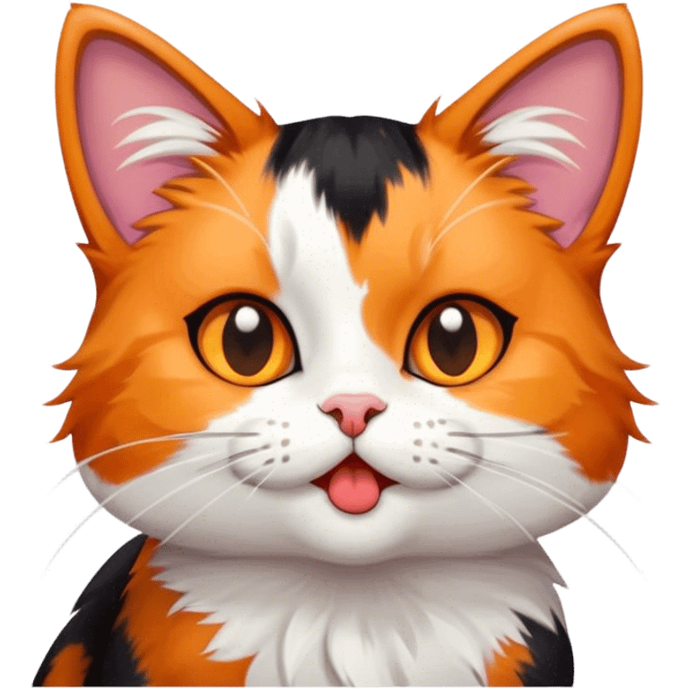 calico cat blowing a kiss emoji