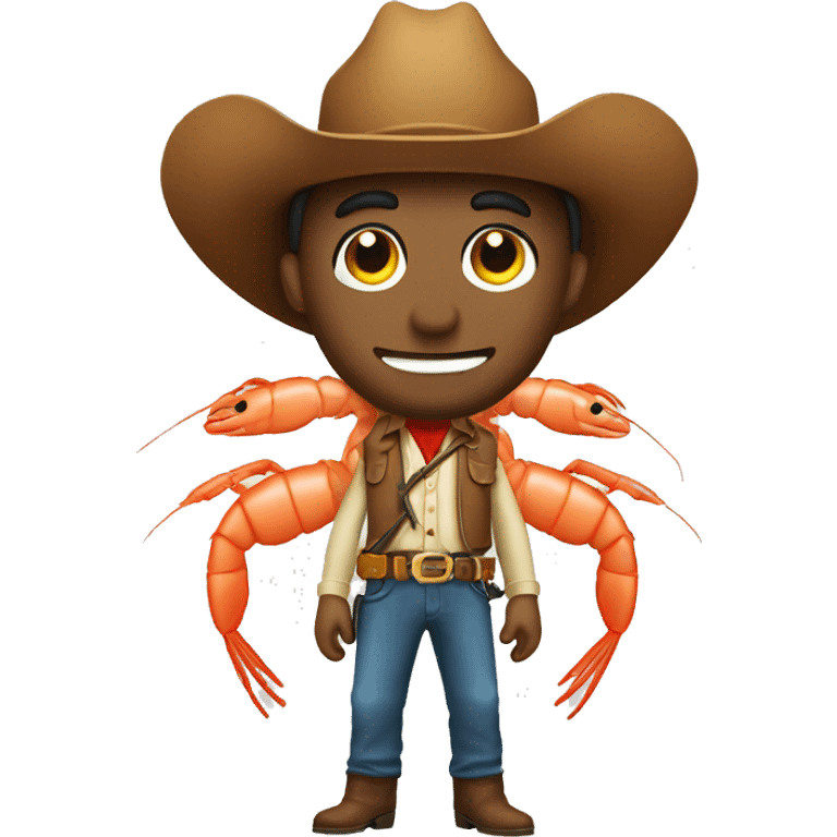 A shrimp with a cowboy hat emoji