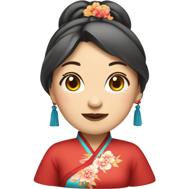 Chinese lady wear Chinese traditional clothes emoji