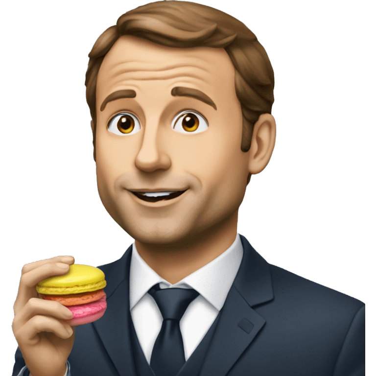 Macron qui mange un macaron emoji