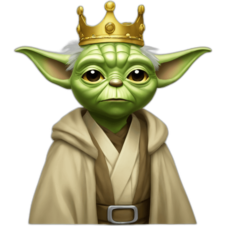 classy yoda in crown emoji