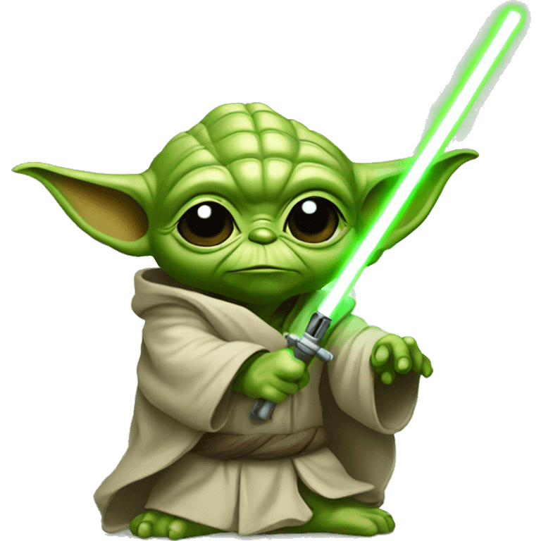 Yoda avec un sabre laser emoji