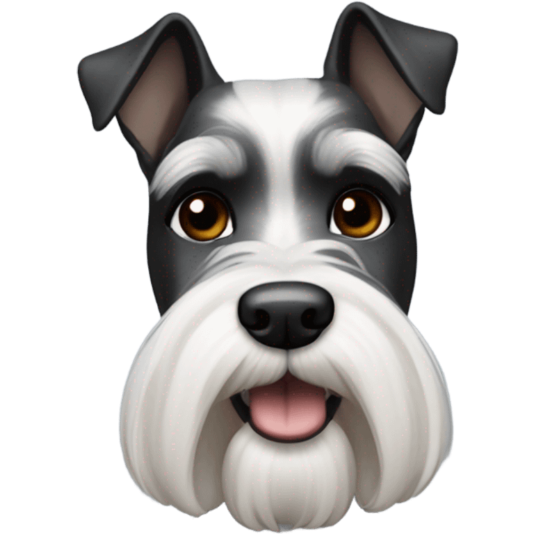 Miniature Schnauzer black and white with bald man emoji