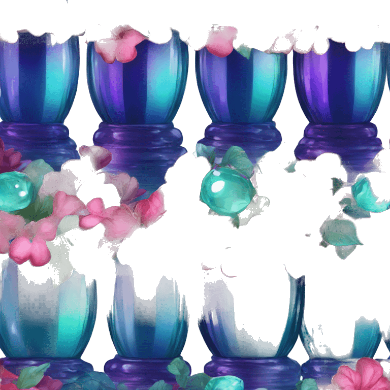 glossy jewel toned glass vase  emoji