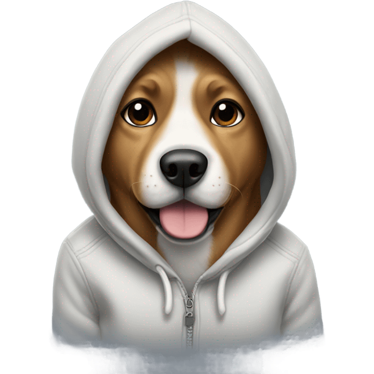 Dog wearing hoodie emoji