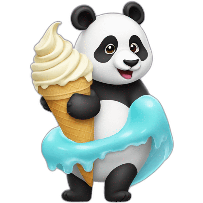 Panda eating ice cream emoji