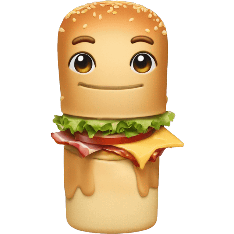 create me a McChicken emote with cheese and bacon, no bread, no salad and no sauce! emoji