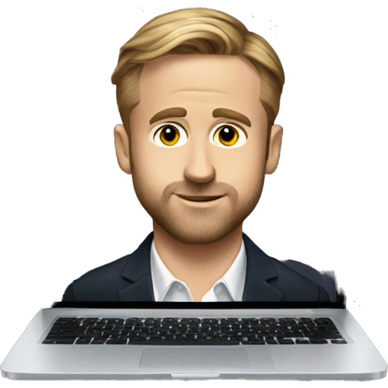 Ryan Gosling on a laptop emoji