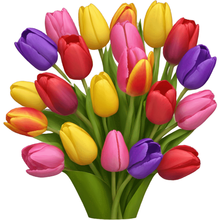 Bouquet of colored tulips emoji