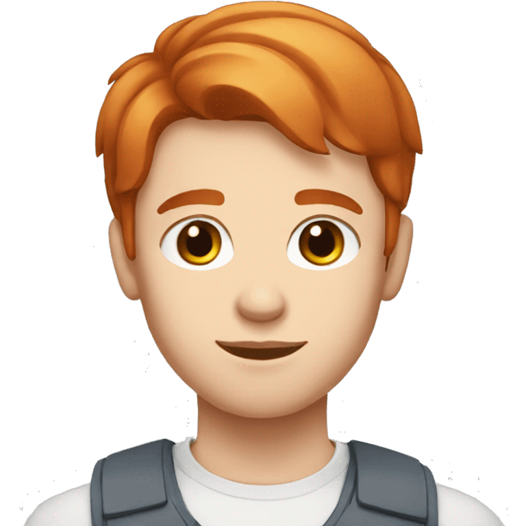 young guy with blue eyes and short Redhead straight hair emoji