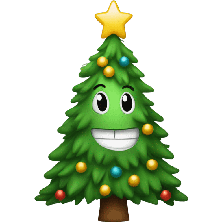 Christmas tree smiling emoji