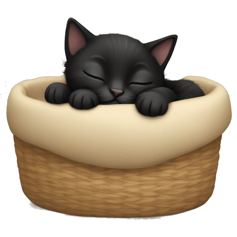 Black kitten sleeping  emoji