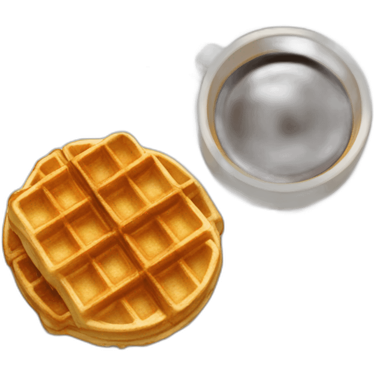 waffle rolls and coffee emoji