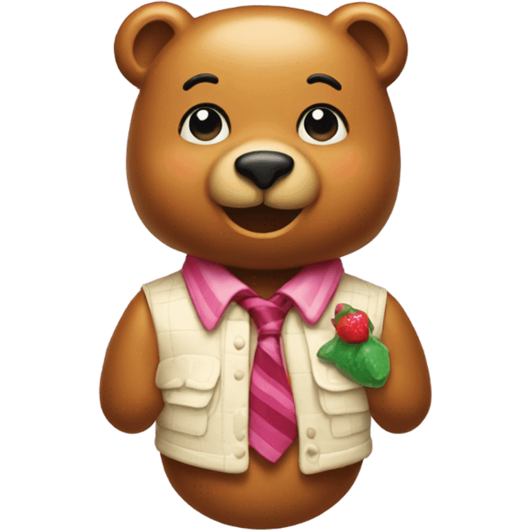 A preppy gummy bear emoji