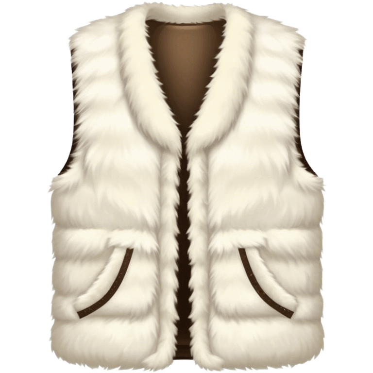 A plain, fluffy fur vest in a near-white cream color emoji