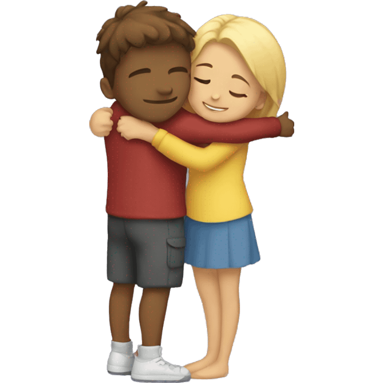 Girl hugging a boyfriend  emoji