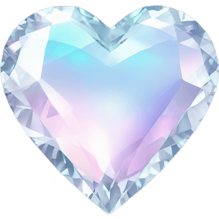 Pastel White iridescent diamond heart emoji