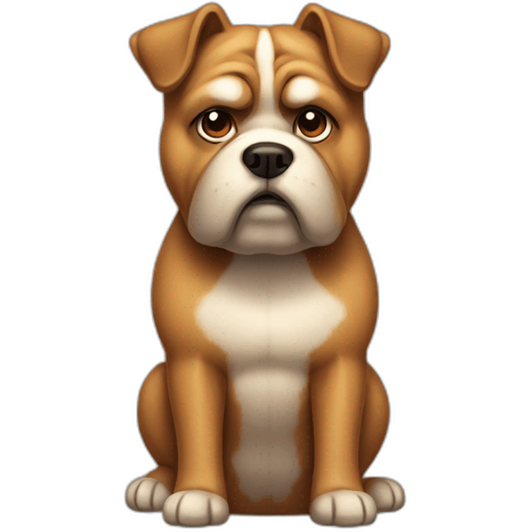 Grumpy and fat Bostor Terrier emoji