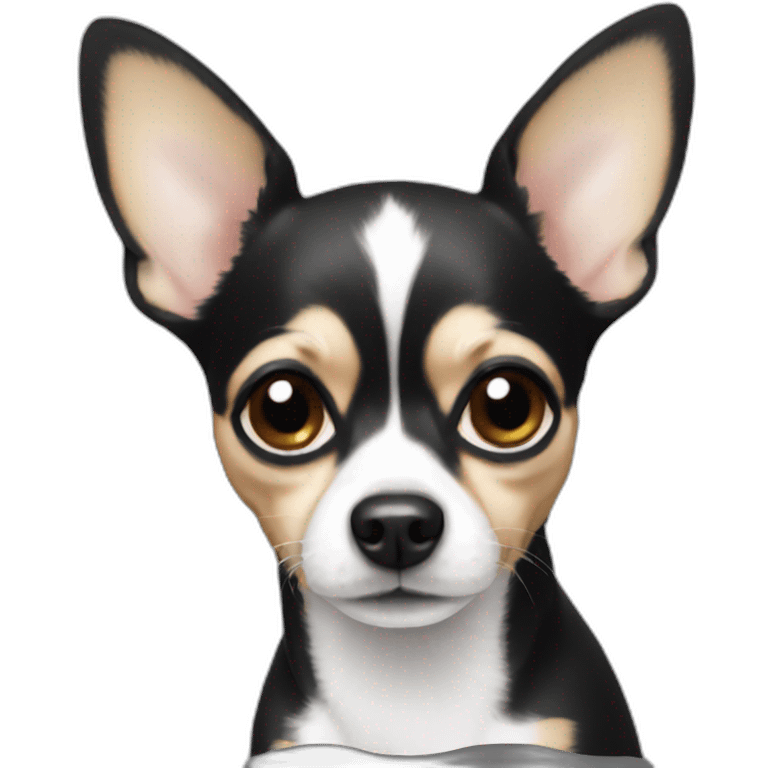 chihuahua black and white emoji