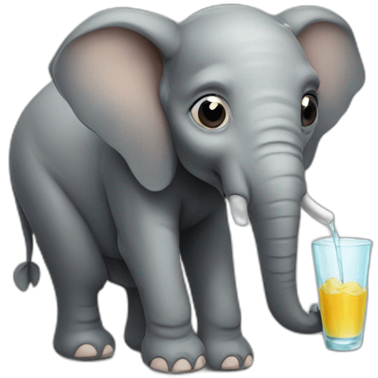 funny elephant drinking emoji