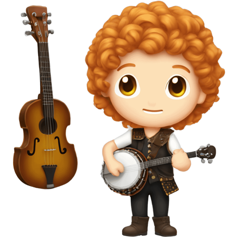 Vivaldi ginger wig chibi standing banjo  emoji