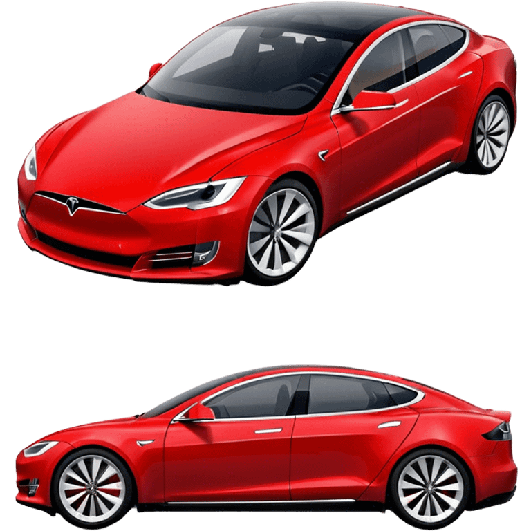 Tesla Model S - Tesla (Model Year: 2022) (Iconic colour: Red) emoji