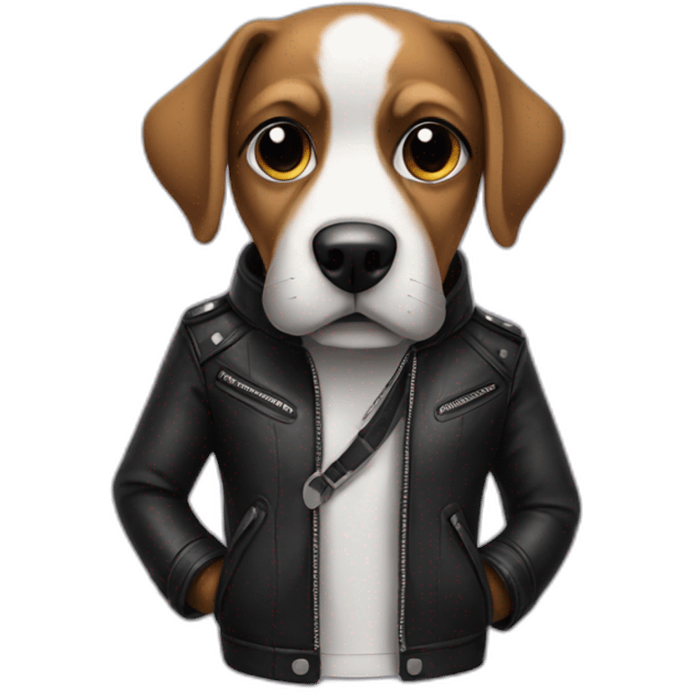 dj dog in a leather jacket emoji