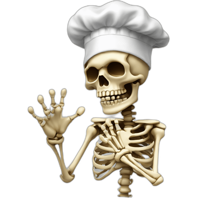 skeleton Chefs blowing Kiss with Italian hand emoji