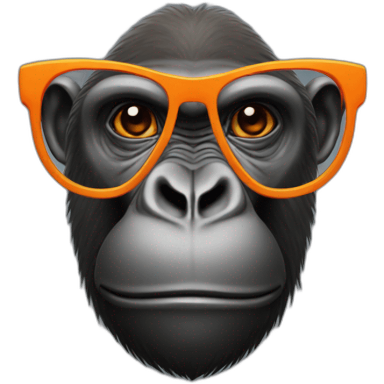 Gorilla with orange glasses emoji