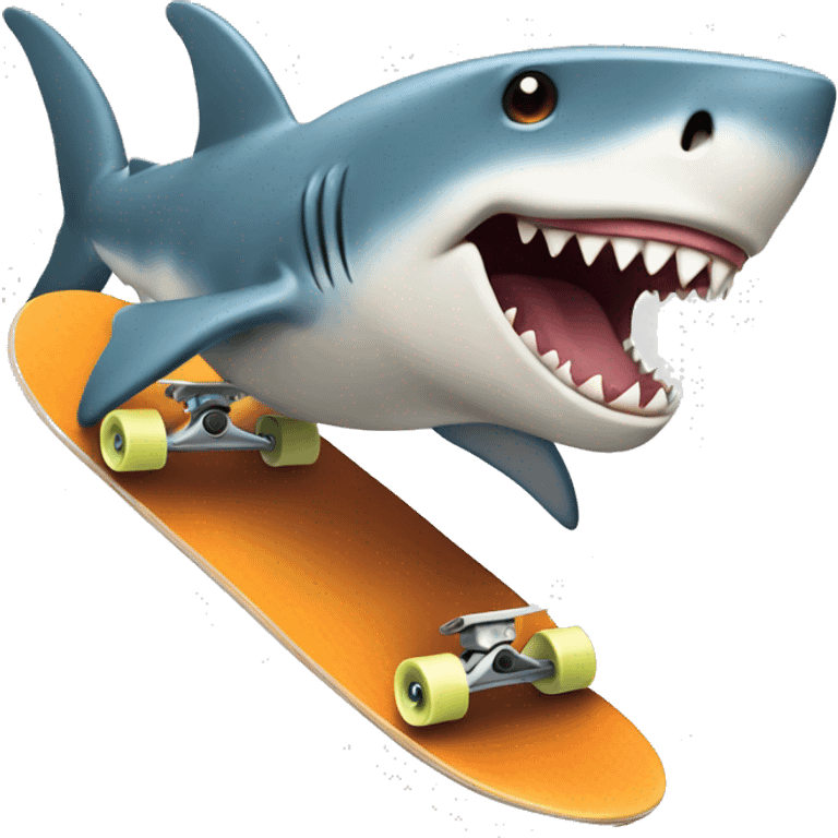 Shark riding a skateboard  emoji