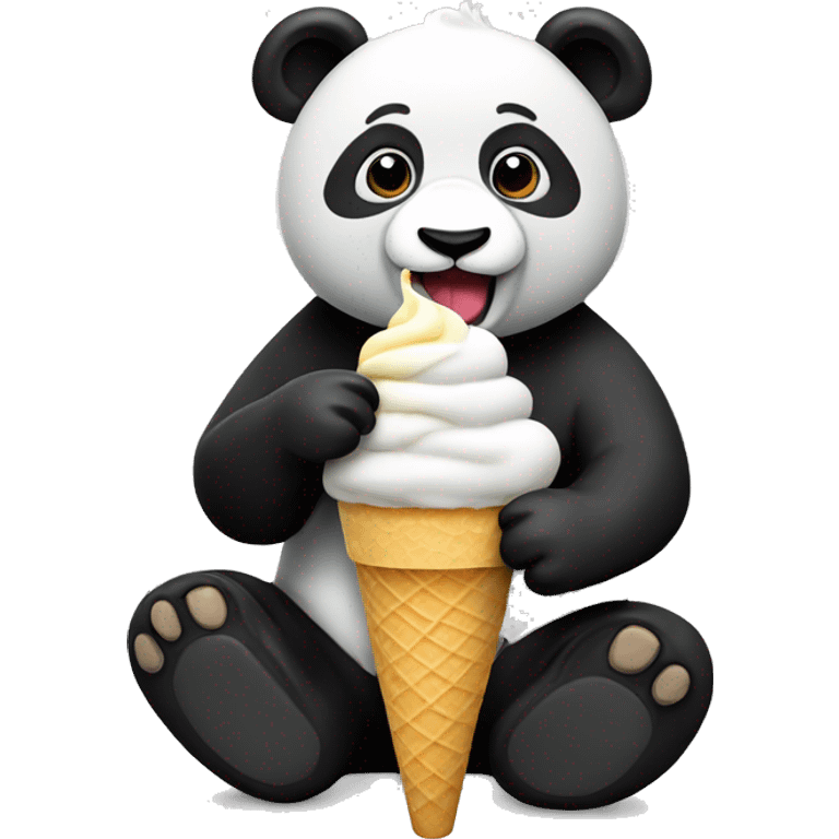 Panda eating ice cream emoji